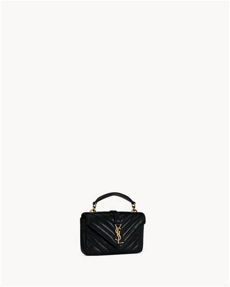 ysl college misure|COLLEGE mini chain bag in shiny crackled leather.